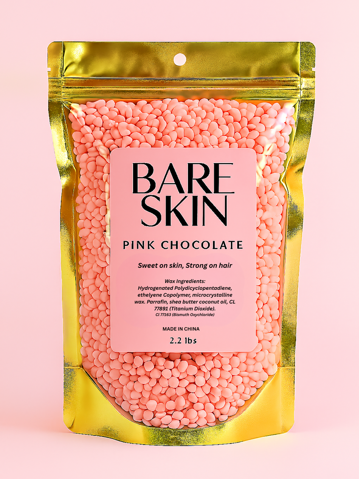 2.2 lb Pink Chocolate Hard Wax Beads